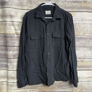 Mutual Weave Shirt Men's Large‎ Flannel Button Up Long Sleeve Gray Outdoors